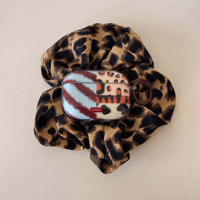 Chromahome Fashionable Retro Leopard Print Stitching Star AirPods Case - Chromahome  