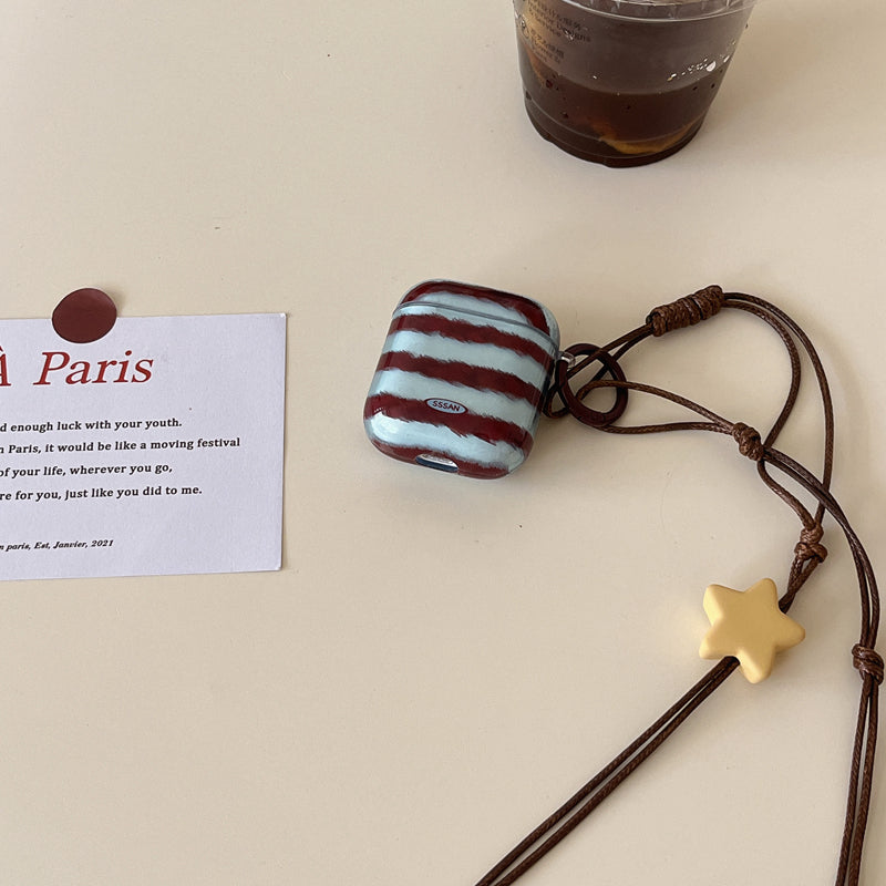 Chromahome Fashionable Retro Leopard Print Stitching Star AirPods Case - Chromahome  