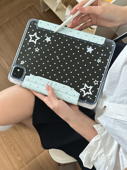 Chromahome Fresh Blue Polka Dot Star iPad Case - Chromahome  