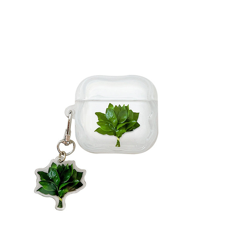 Chromahome Fresh and Simple Grapefruit Leaf Illustration Airpods Case - Chromahome