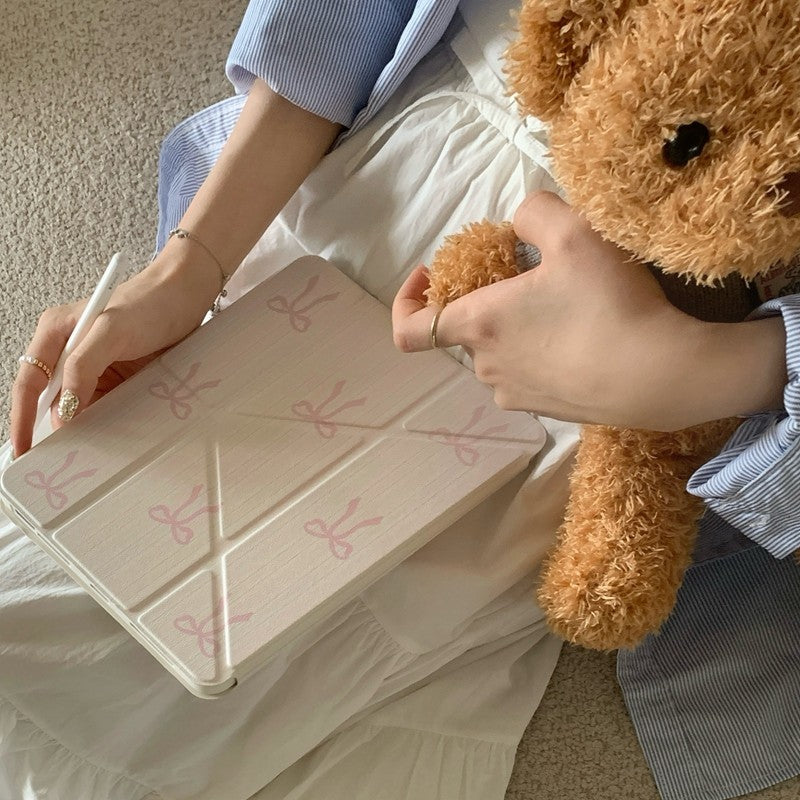 Chromahome Girly Heart Bowknot Magnetic Suction iPad Case - Chromahome  