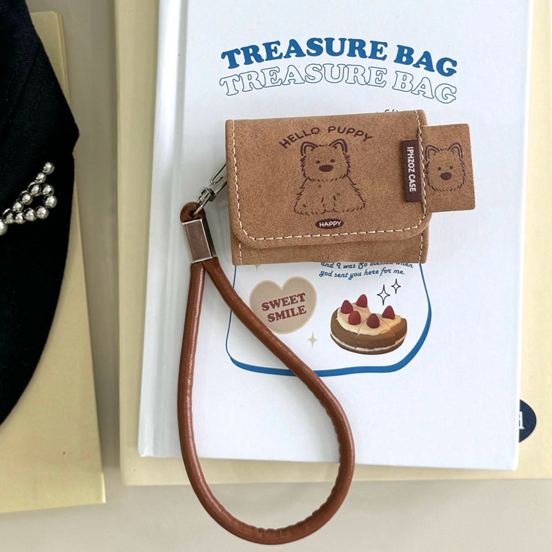 Chromahome Leather Retro Brown Dog AirPods Case - Chromahome  