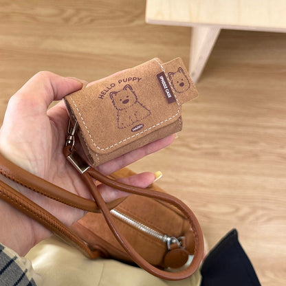 Chromahome Leather Retro Brown Dog AirPods Case - Chromahome  
