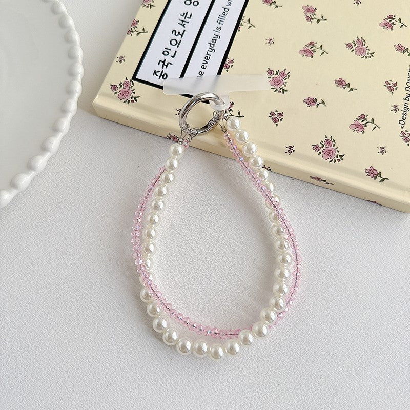 Chromahome Light Luxury Crystal Pearl Double Chain Phone Wristlets - Chromahome  