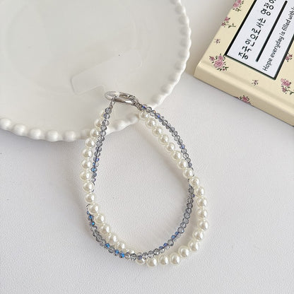 Chromahome Light Luxury Crystal Pearl Double Chain Phone Wristlets - Chromahome  