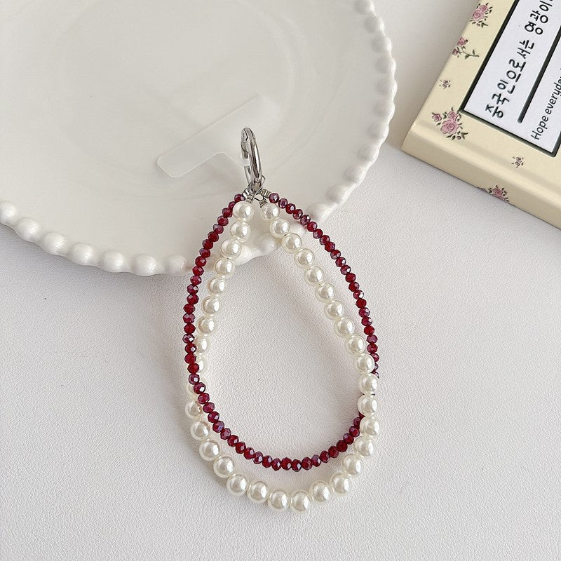 Chromahome Light Luxury Crystal Pearl Double Chain Phone Wristlets - Chromahome  