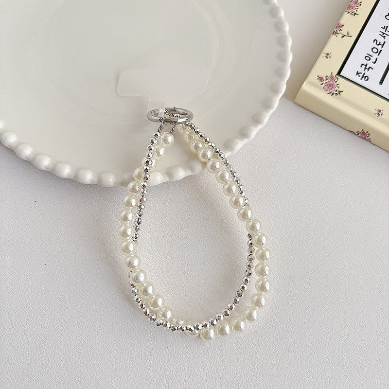 Chromahome Light Luxury Crystal Pearl Double Chain Phone Wristlets - Chromahome  