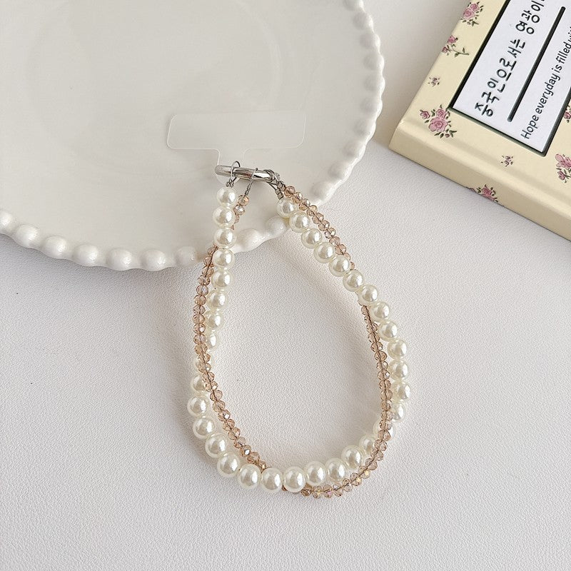 Chromahome Light Luxury Crystal Pearl Double Chain Phone Wristlets - Chromahome  