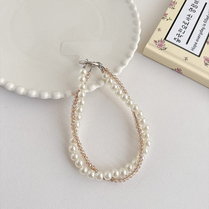 Chromahome Light Luxury Crystal Pearl Double Chain Phone Wristlets - Chromahome  