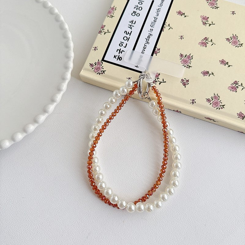 Chromahome Light Luxury Crystal Pearl Double Chain Phone Wristlets - Chromahome  