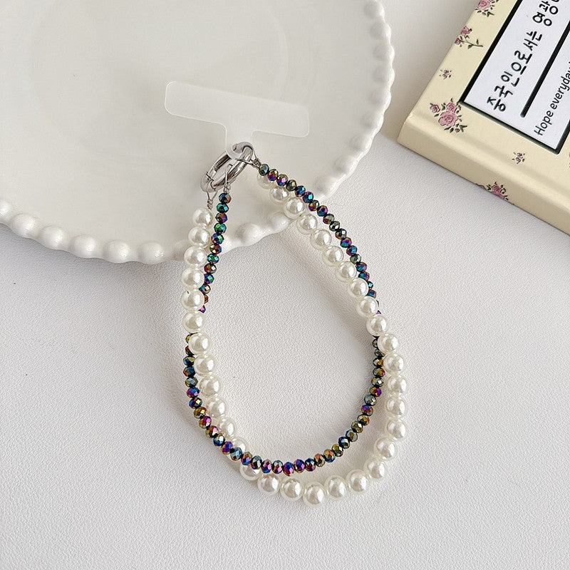 Chromahome Light Luxury Crystal Pearl Double Chain Phone Wristlets - Chromahome  