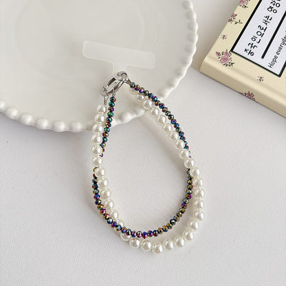 Chromahome Light Luxury Crystal Pearl Double Chain Phone Wristlets - Chromahome  