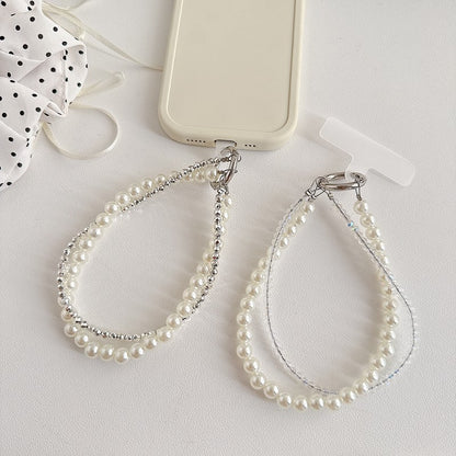Chromahome Light Luxury Crystal Pearl Double Chain Phone Wristlets - Chromahome  
