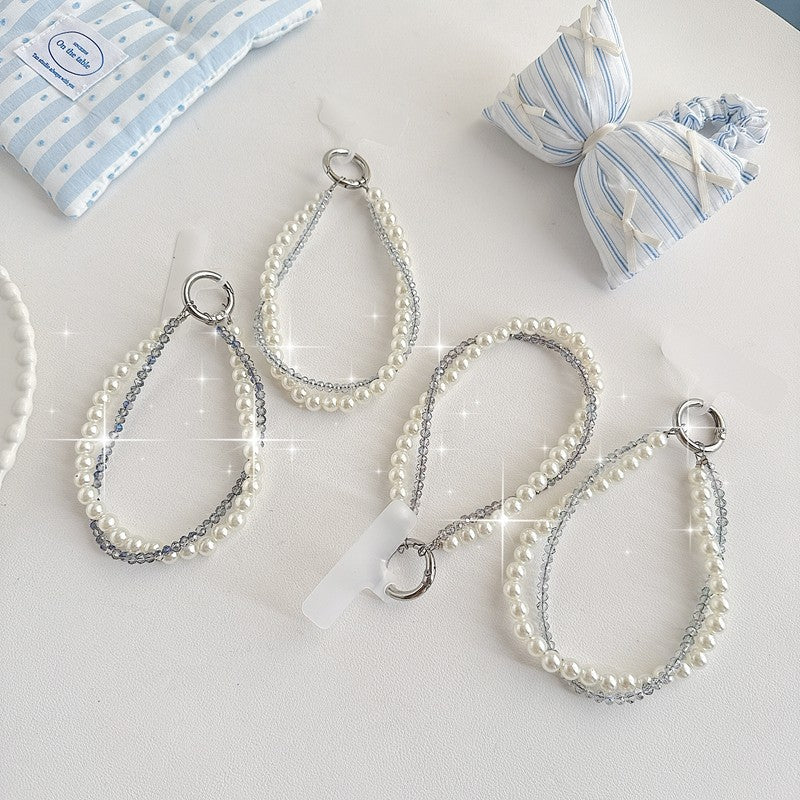 Chromahome Light Luxury Crystal Pearl Double Chain Phone Wristlets - Chromahome  