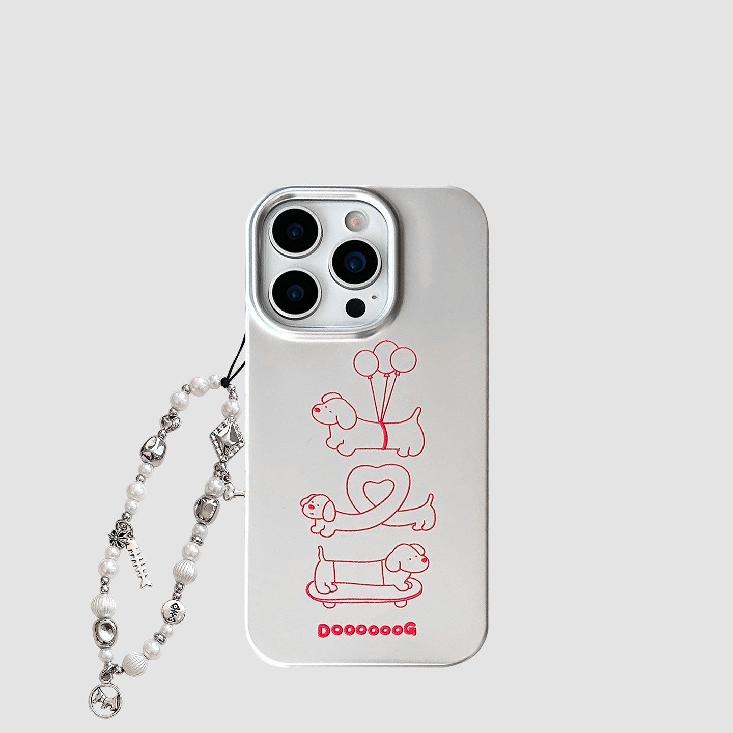 Chromahome Line Dachshund Electroplated Silver iPhone Case - Chromahome  