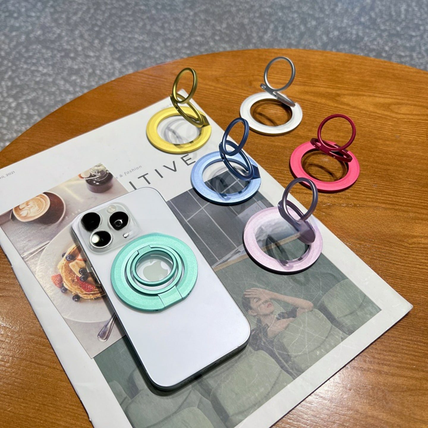 Chromahome New Double Ring Folding MagSafe Adhesive Ring Holder - Chromahome  