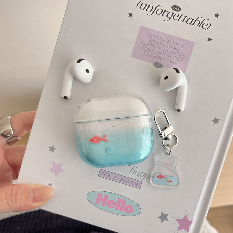 Chromahome Niche Bubble Blue Little Goldfish AirPods Case - Chromahome  