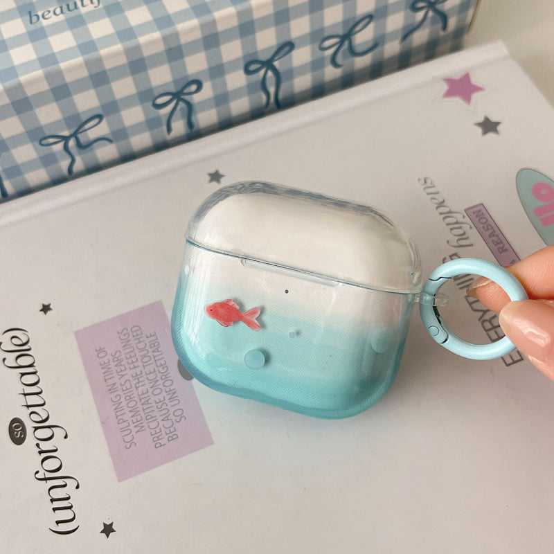 Chromahome Niche Bubble Blue Little Goldfish AirPods Case - Chromahome  
