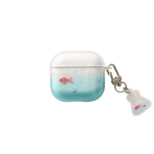 Chromahome Niche Bubble Blue Little Goldfish AirPods Case - Chromahome  