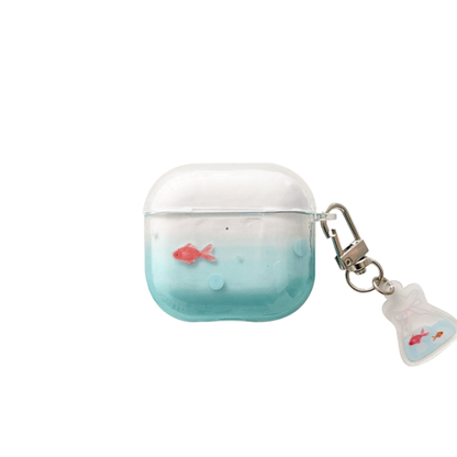 Chromahome Niche Bubble Blue Little Goldfish AirPods Case - Chromahome  