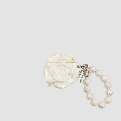 Chromahome Pearl White Butterfly Camellia Headphone Protective Airpods Case - Chromahome  