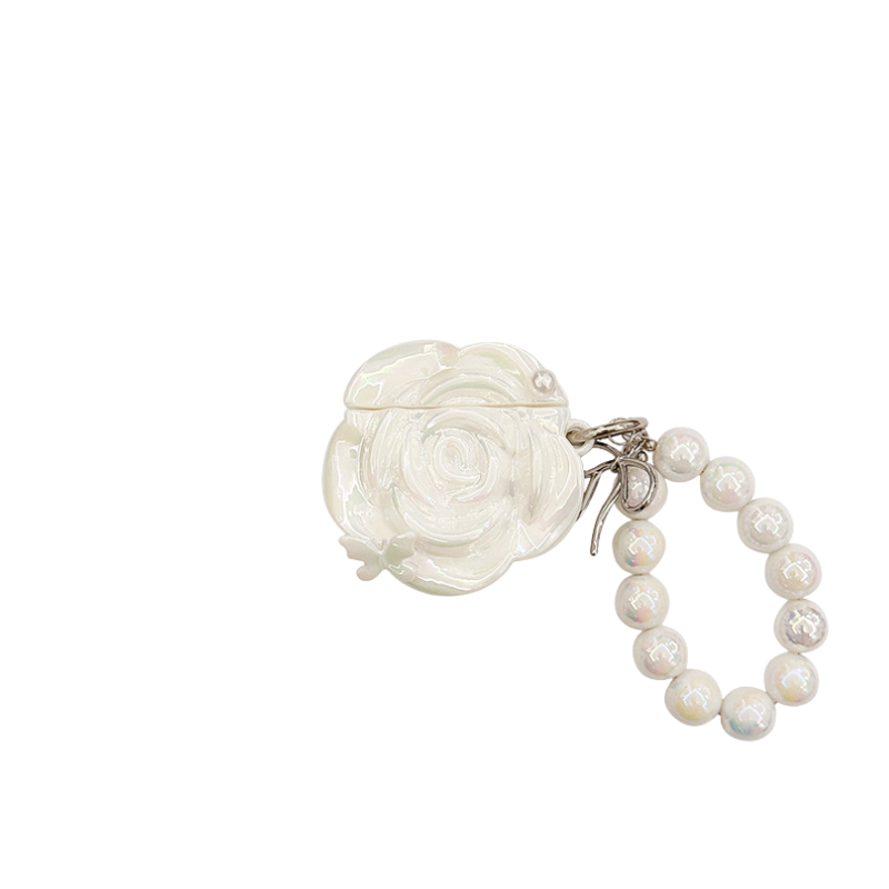 Chromahome Pearl White Butterfly Camellia Headphone Protective Airpods Case - Chromahome  