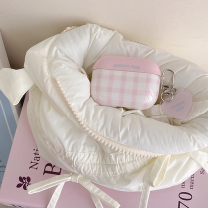 Chromahome Pink Plaid Heart Pendant AirPods Case - Chromahome  