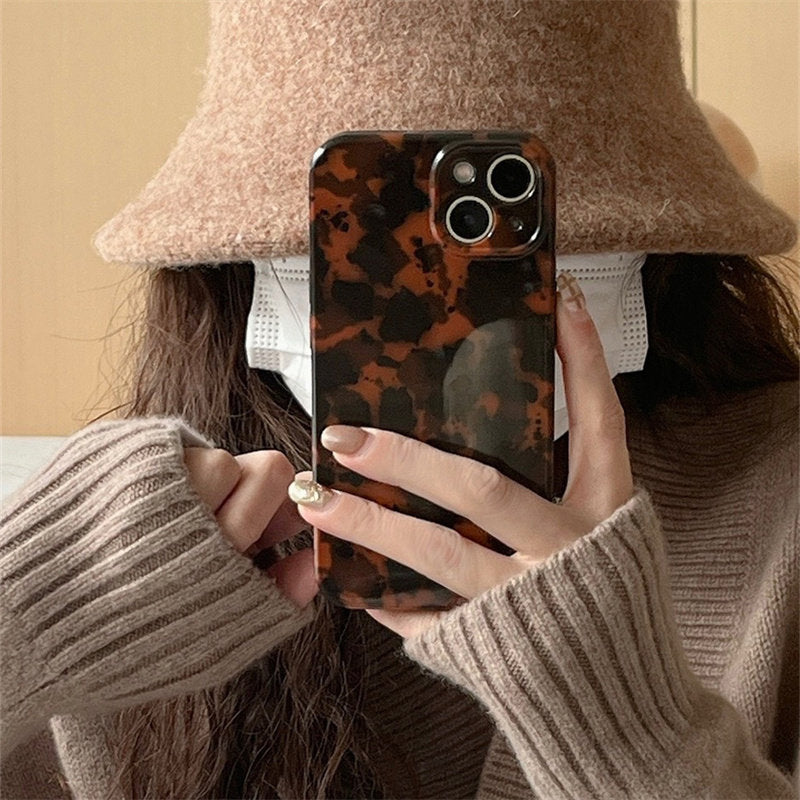 Chromahome Premium Vintage Amber Leopard Apple Phone Case - Chromahome  