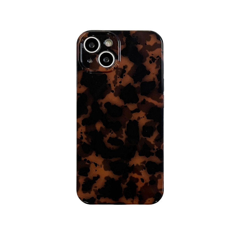 Chromahome Premium Vintage Amber Leopard Apple Phone Case - Chromahome