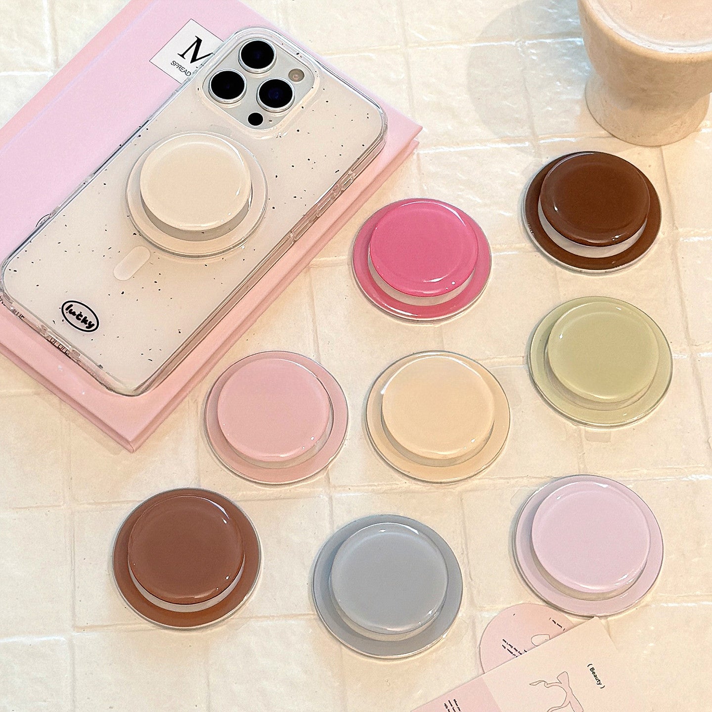 Chromahome Simple Macaron Solid Color MagSafe Adhesive Ring Holder - Chromahome  