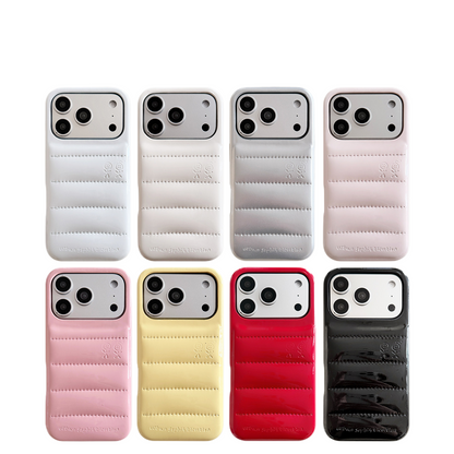 Chromahome Simple Solid Color Soap Leather Down Jacket iPhone Case - Chromahome  