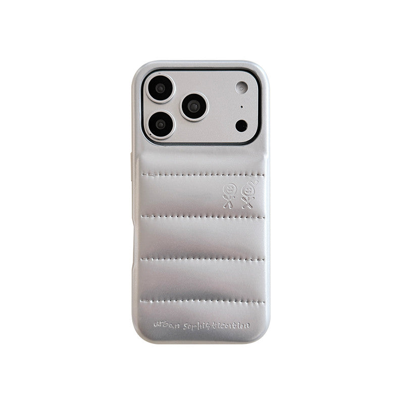 Chromahome Simple Solid Color Soap Leather Down Jacket iPhone Case - Chromahome  