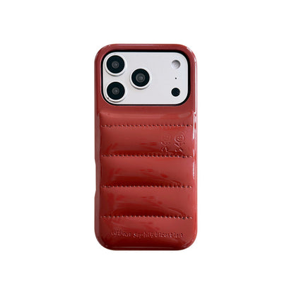 Chromahome Simple Solid Color Soap Leather Down Jacket iPhone Case - Chromahome  