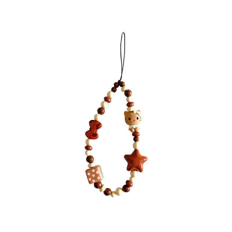 Chromahome Vintage Brown Leopard Print Beaded Mobile Phone Wristlets - Chromahome  