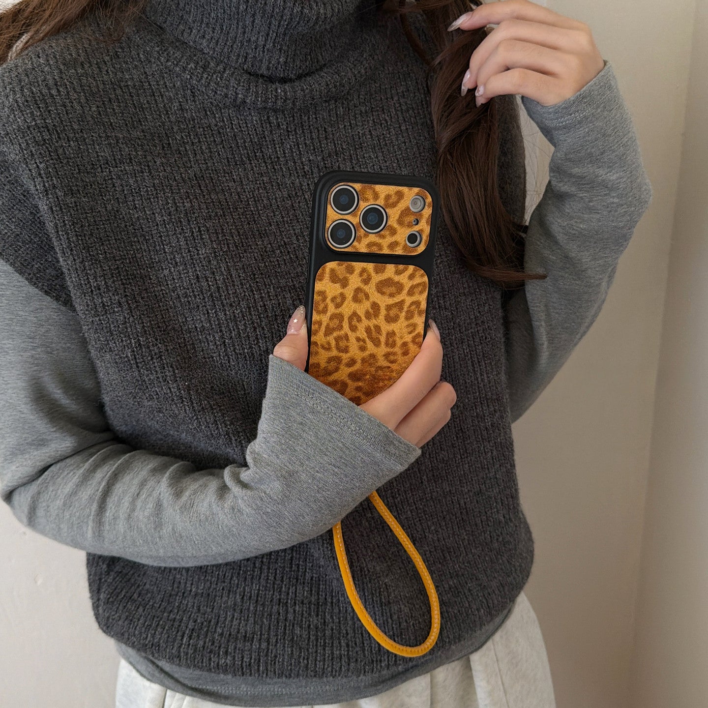 Chromahome Vintage Leather Glitter Leopard Print iPhone Case - Chromahome  