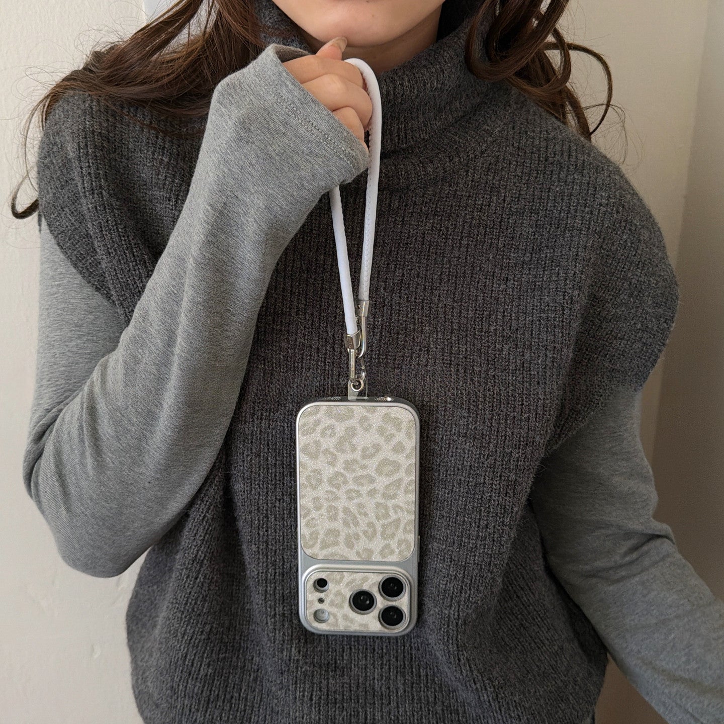 Chromahome Vintage Leather Glitter Leopard Print iPhone Case - Chromahome  