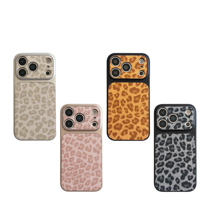 Chromahome Vintage Leather Glitter Leopard Print iPhone Case - Chromahome  