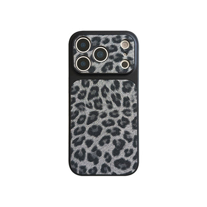 Chromahome Vintage Leather Glitter Leopard Print iPhone Case - Chromahome  