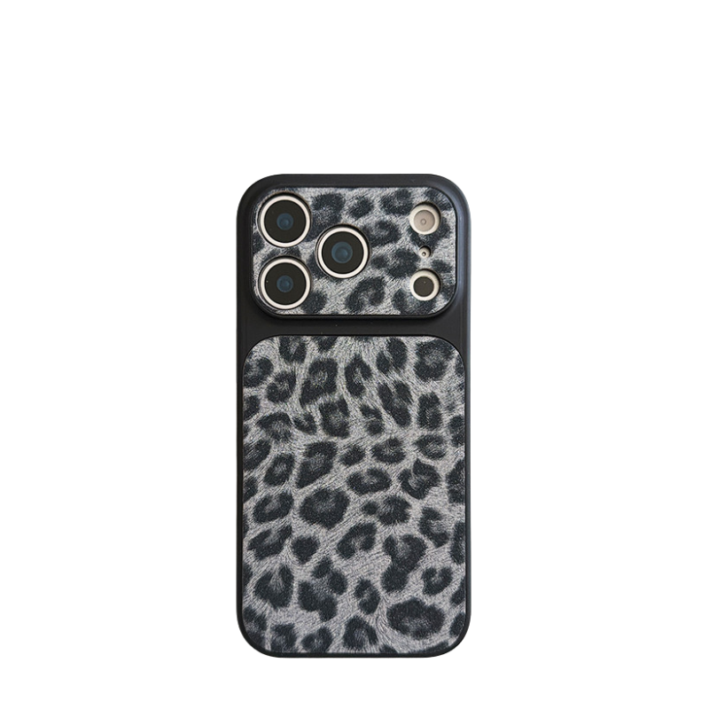 Chromahome Vintage Leather Glitter Leopard Print iPhone Case - Chromahome  