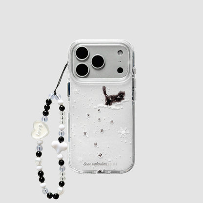 Chromahome Winter Snowflake Black Cat iPhone Case - Chromahome  