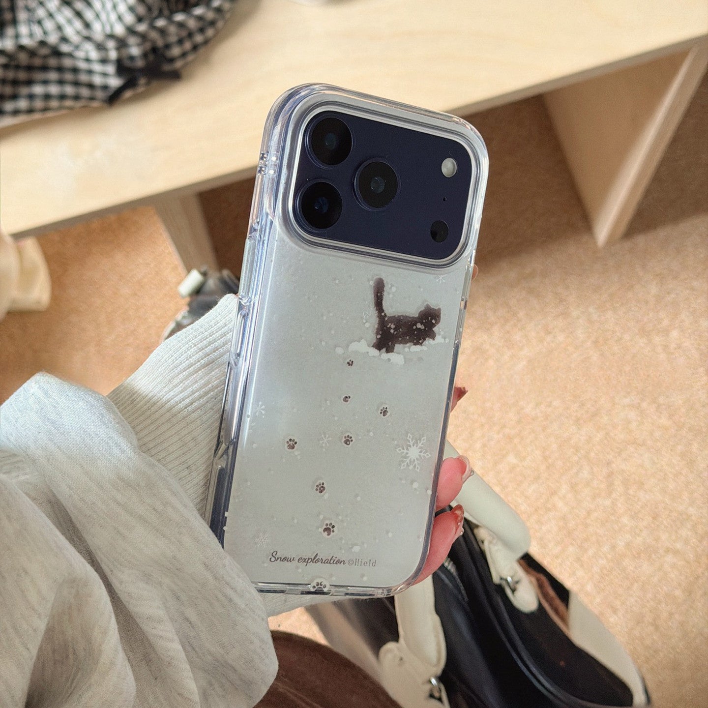 Chromahome Winter Snowflake Black Cat iPhone Case - Chromahome  