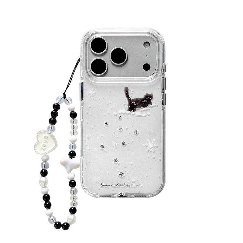 Chromahome Winter Snowflake Black Cat iPhone Case - Chromahome  