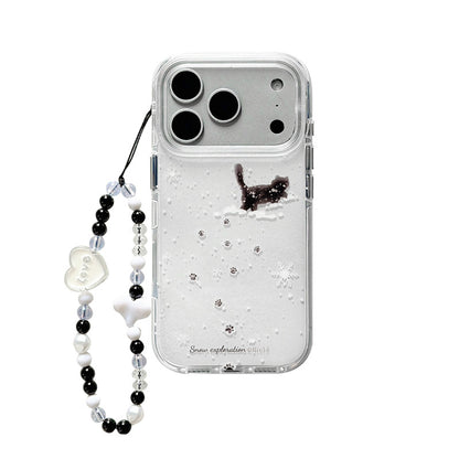 Chromahome Winter Snowflake Black Cat iPhone Case - Chromahome  