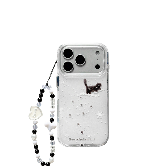 Chromahome Winter Snowflake Black Cat iPhone Case - Chromahome  