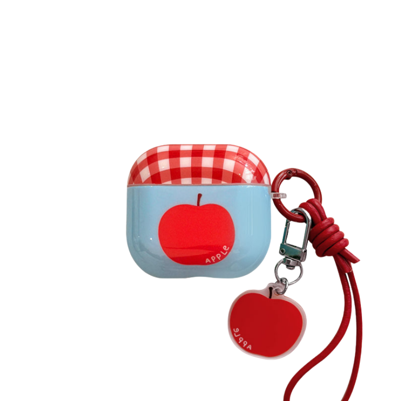 Chromahome casual Plaid Cute Red Apple AirPods Case - Chromahome  