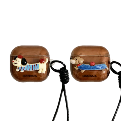 Chromahome retro Cute Dachshund Puppy AirPods Case - Chromahome  