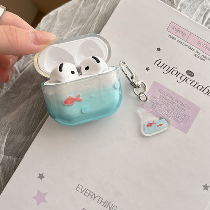 Chromahome Niche Bubble Blue Little Goldfish AirPods Case - Chromahome  