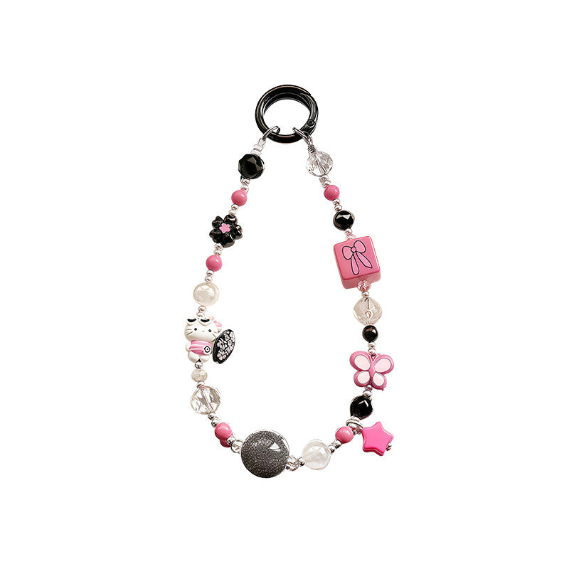 Chroamhome Sweet Girly Heart Phone Chain Phone Wristlets