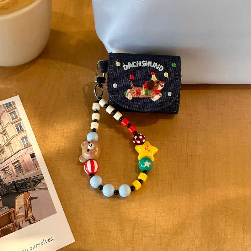 Chromahome Embroidered Dachshund Denim AirPods Case - Chromahome  