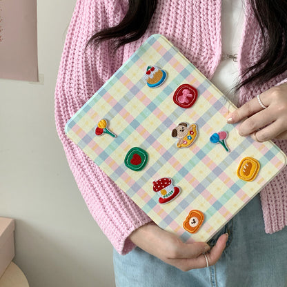 Chromahome Pattern Embroidery Bread Puppy iPad Case